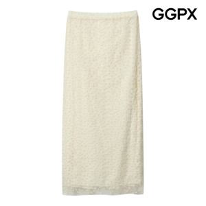 [GGPX] H라인 플라워 레이스 밴딩 스커트 (GP7SK012F)