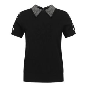 [세인트앤드류스]여성 별 심볼 투톤 칼라 반팔 니트 (821D2SR001BK)