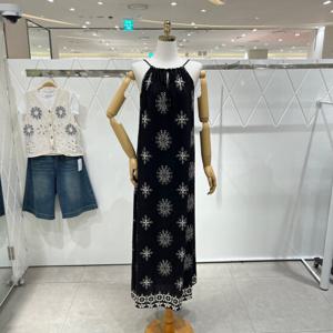 [밸리걸] 패턴 프린트 롱 원피스 803511