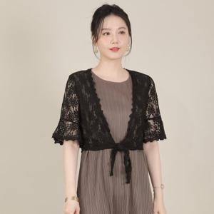 애비뉴투지 엄마옷 레이스 시스루 플라워 여름 리본 볼레로 가디건 J08546