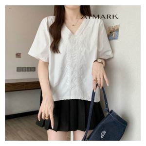 [앳마크]ATMARK (77까지)에스닉브이넥자수블라우스_AA53BL054G