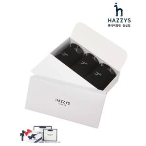 [헤지스ACC][선물포장] HJSS2F153.WT_ 남성 블랙 체크배색 포인트 면혼방 중목양말3종세트