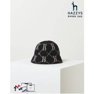 [헤지스ACC][선물포장] 여성 네이비 로고패턴 울혼방 버킷햇_HILG3F801N2