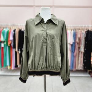 [샤틴]밴딩배색 루즈핏 언발 셔츠S233C281A64