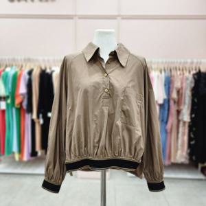 [샤틴]밴딩배색 루즈핏 언발 셔츠S233C281A32