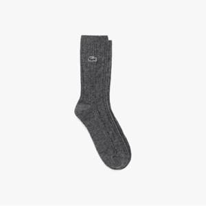 라코스테 공식 여성 캐시미어 블렌드 케이블 중목 양말 RA225E-55N 050