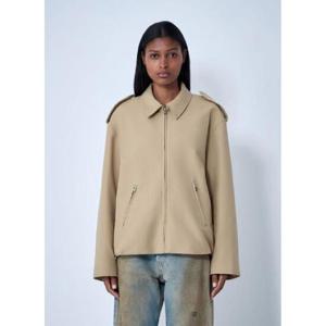 25 FW 아크네 여성 면 새틴 재킷  acn0262013bei