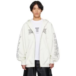 25 FW 베트멍 남성 오프 화이트 크레이들 오브 필스 로고 오버사이즈 집업 후드티 252669M202010