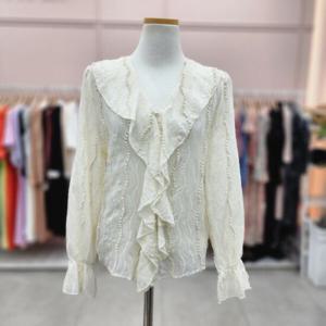 [샤틴]러프프릴 타슬장식 문양블라우스S233C206A
