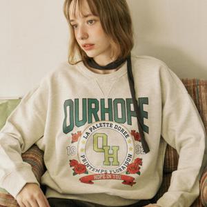 [아워호프] Vintage College Rose Sweatshirt - Oatmeal [H24WT-MT02-OAT]