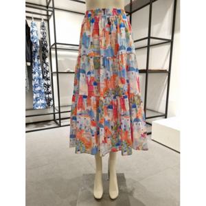 페이지플린  (F5BSK014) 밴딩 프린트 티어드 스커트