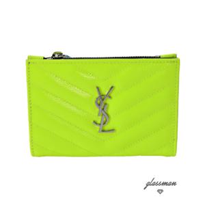 기획 S국내품 생로랑 지갑 575974 1DJ12 7260 네온 은장 푸드레 드 엠보스드 YSL 투파트 선