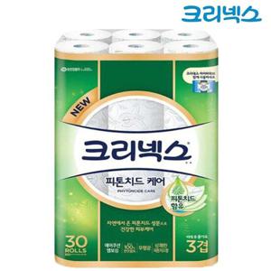 [땡큐온]크리넥스 피톤치드케어 엠보싱 3겹 27M 30롤 x1팩