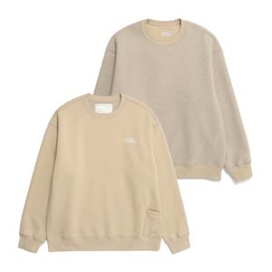 내셔널지오그래픽 N234USW901 세미오버핏 리버시블 맨투맨 BEIGE