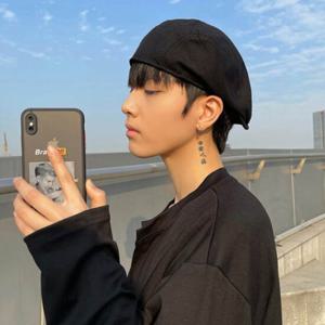 [파파브로]남성 베이직 시크 베레모 LD-HAA-QSIS174-블랙