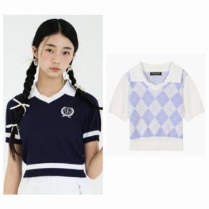 [더데이걸]걸리쉬 카라 반팔 스웨터TGKA24402