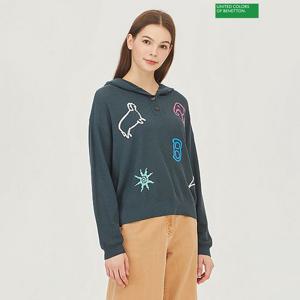 [베네통] 헨리넥 후드 니트 BAKP07341_DE