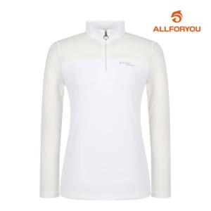[올포유][올포유] 여성 메쉬 패치 반집업 티셔츠 AWTHL3161-100_