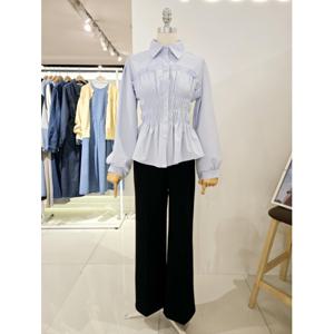 포커스 카라스모크블라우스 (FS5A3BL3077)