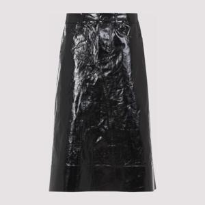 질샌더 블랙 샤이니 하이웨이스트 A라인 90 스커트 J02MA0284 J