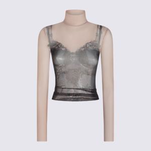 발렌시아가 시어 피티드 터틀넥 레이어드 탑 829214 4F4B41094