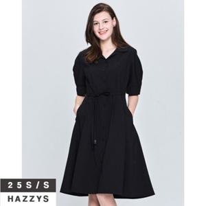 헤지스여성 HSDR5B302 베이직 경량 셔츠형 반팔 원피스