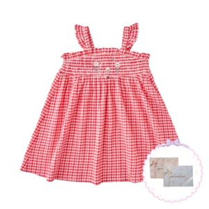 선물추천 [밍크뮤HP]25년S S(RD)링클쁘띠체크미니드레스 (35315-400-04)