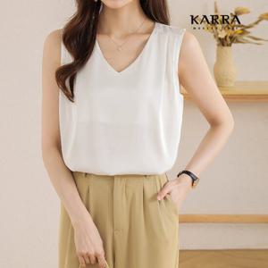 [카라]KARRA 드롭브이넥민소매블라우스_A5M0019