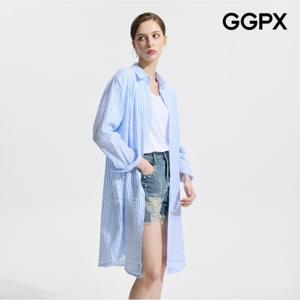 [GGPX] 시어서커 스트라이프 롱 셔츠 (GP4SH046F)