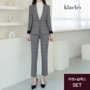 [클라셰]클라셰 (77까지)체크심플라인자켓+팬츠_CK2WJK041A_SET