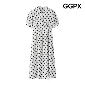 [GGPX] 숄카라 도트 반팔 원피스 (GP5OP047F)