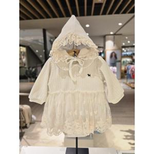 [블루독베이비] 25 FW(IV)SOFT 레이스 바디수트 모자세트(45A1360413) 출산 백일 돌 선물 유아 아가옷 조카