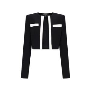 Balmain 투톤 크레이프 스펜서 재킷 DF1SC195VB00 EAB TP942451018