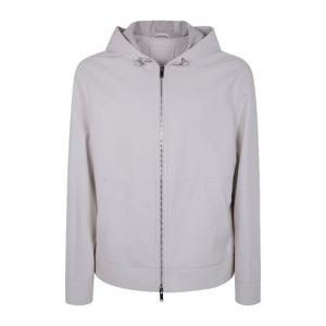 데사1972 레더 후드 재킷 K14573 WHITE