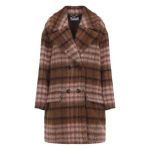 25 FW 모스키노 체크 패턴 더블 브레스티드 코트 252EA06045513 TP439223838