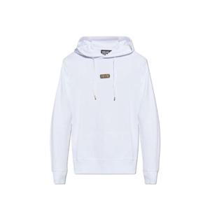 베르사체 진 쿠튀르 로고 플라크 드로스트링 후드 티셔츠 78GAIT08CF01T G03 TP934971208