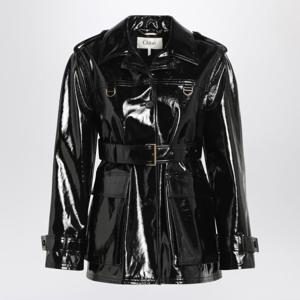 끌로에 블랙 글로시 코튼 캔버스 재킷 CH25AVE15947 001