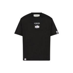 아이스버그 로고 자수 크루넥 티셔츠 25EI1P0F0236307 9000 TP944619586