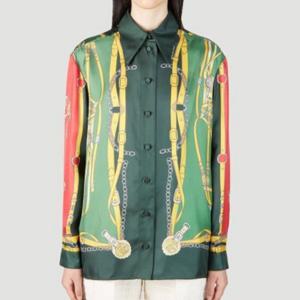 25 SS 구찌 하네스 앤 더블 G 올오버 프린팅 셔츠 그린 727795 ZALPU 3010