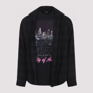 발렌시아가 블랙 체크 패턴 레이어드 셔츠 839196 TSM30 1852