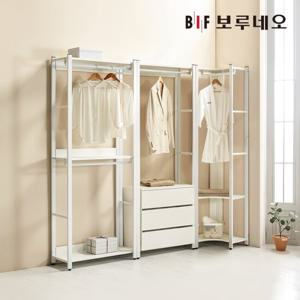 보루네오 아이든 시스템 행거 철제 드레스룸 2235 J 코너 3단서