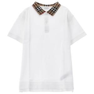 25FW 버버리 키즈 체크 카라 폴로 반팔 티셔츠 8105571 A1464-K