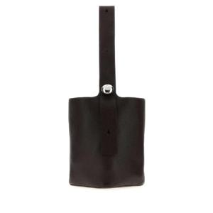 LOEWE Dark brown leather large Pebble bucket bag BANBBBHX17 OXBLOOD
