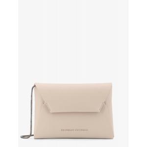 [BRUNELLO CUCINELLI] 라프리마 여성 크로스바디 백 BC Duo 레더 클러치 위드 프레셔스 체인 MWEID2722 C8905 Avorio /12