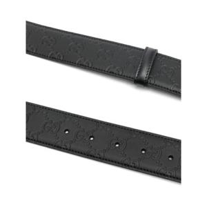 구찌 4CM 인터로킹 G 버클 시그니처 벨트 - 블랙  411924CWC1N1000