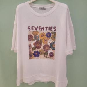 데스틸 HC21 플라워 오브핏 면 라운드 티 D2523TS29-90