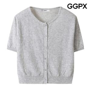 [GGPX] 라운드넥 버튼 심플 반팔 가디건 (GP7KG017F)