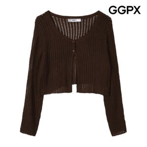 [GGPX] 투 버튼 스카시 크롭 니트 가디건 (GP7KG023F)