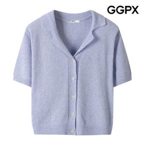 [GGPX] 린넨 더블 카라 부클 버튼 니트 가디건 (GP7KG016F)