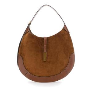 POLO RALPH LAUREN Brown Shoulder Bag with One Top Leather Handle and Front Strap in Suede Woman 428938748001